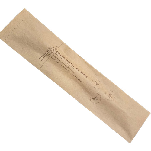 Cepillo de dientes de bambú biodegradable en sobre Kraft Realgems